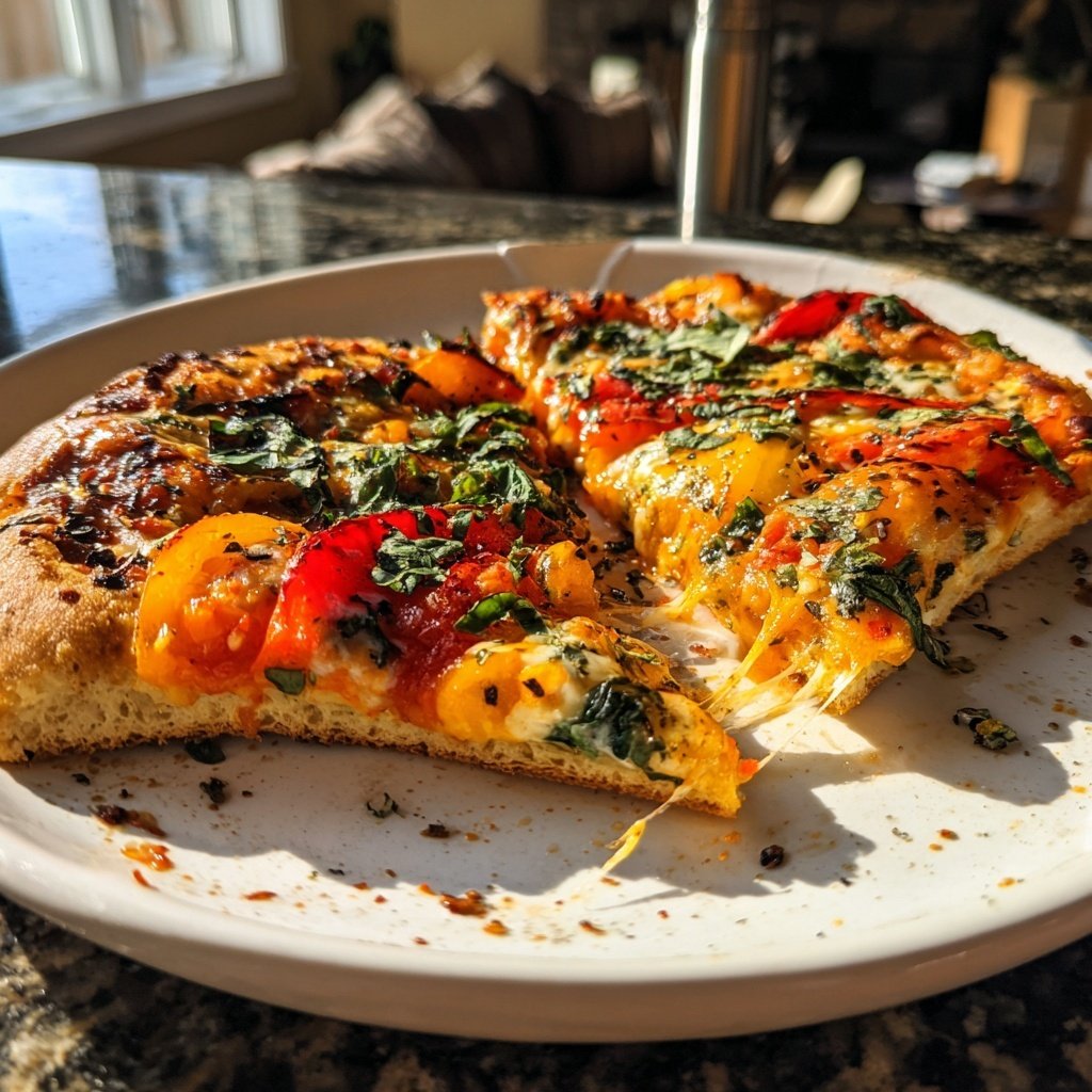 Hausgemachte Pizza mit Herzform