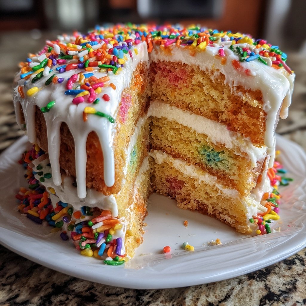 Geburtstagskuchen bunt dekoriert