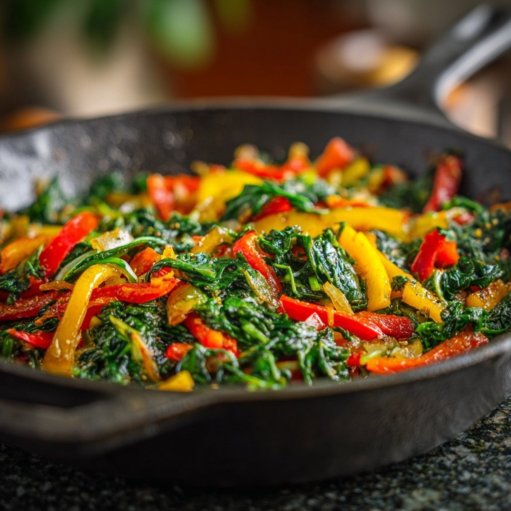 Vegetarische Spinat Pfanne