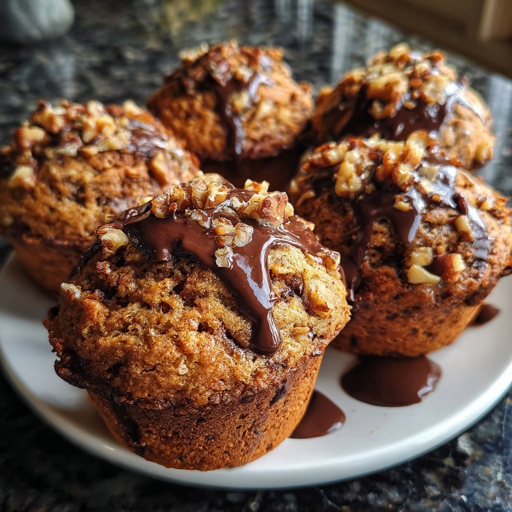 Muffins mit Kakao und Nüssen