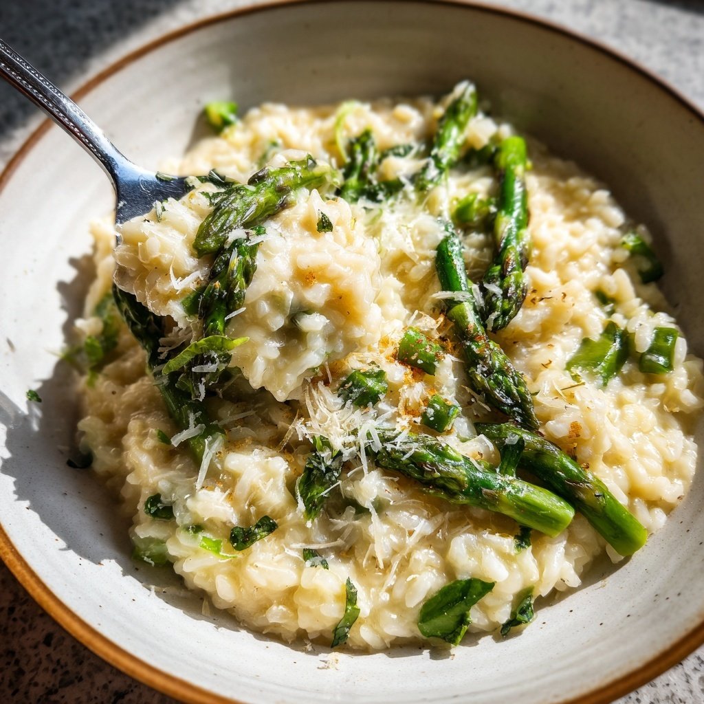 Risotto mit grünem Spargel