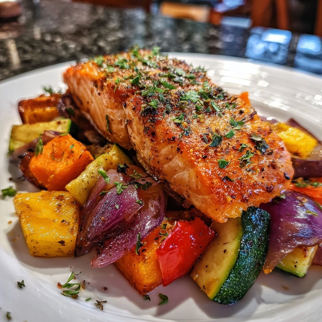 Kalorienarmes Abendessen Mit Lachs Und Gemüse